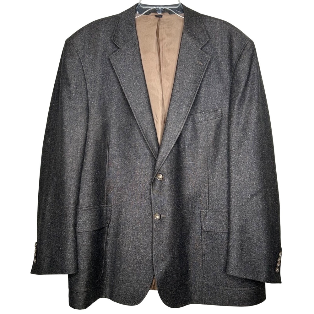 Haspel Blazer Sport Coat Jacket Mens 48R Brown‎ 60% Wool 40% Silk